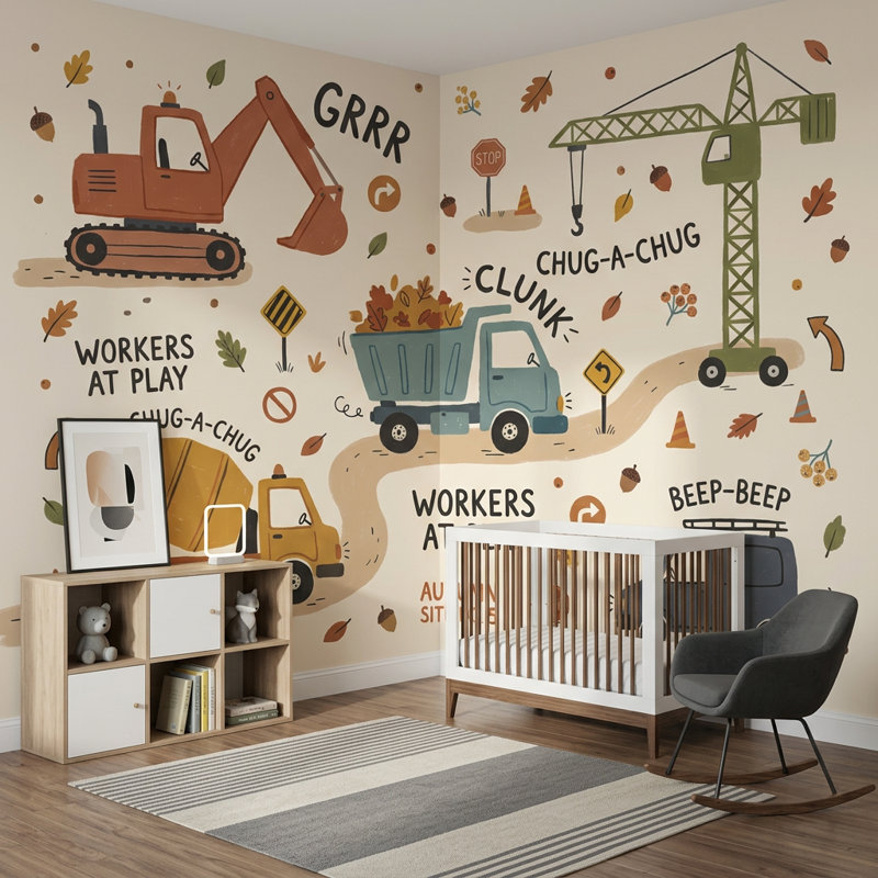 Papier peint de construction pour enfants, 100 po x 96 po, Non tissé
