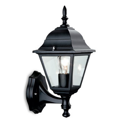 4 Panel Matte Black 1 - Bulb 36 cm H Hardwired Outdoor Wall Lantern