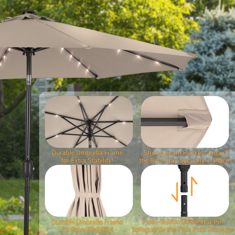 Parasol de marché pour terrasse 10 pi, Beige