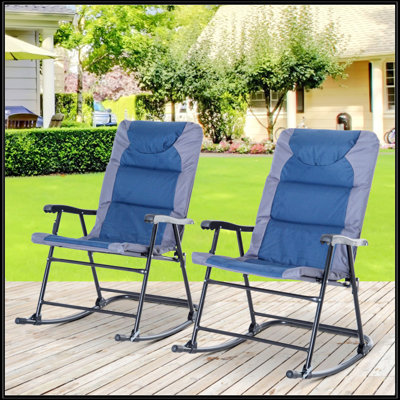 Ensemble de chaises berçantes d'extérieur 2 pièces