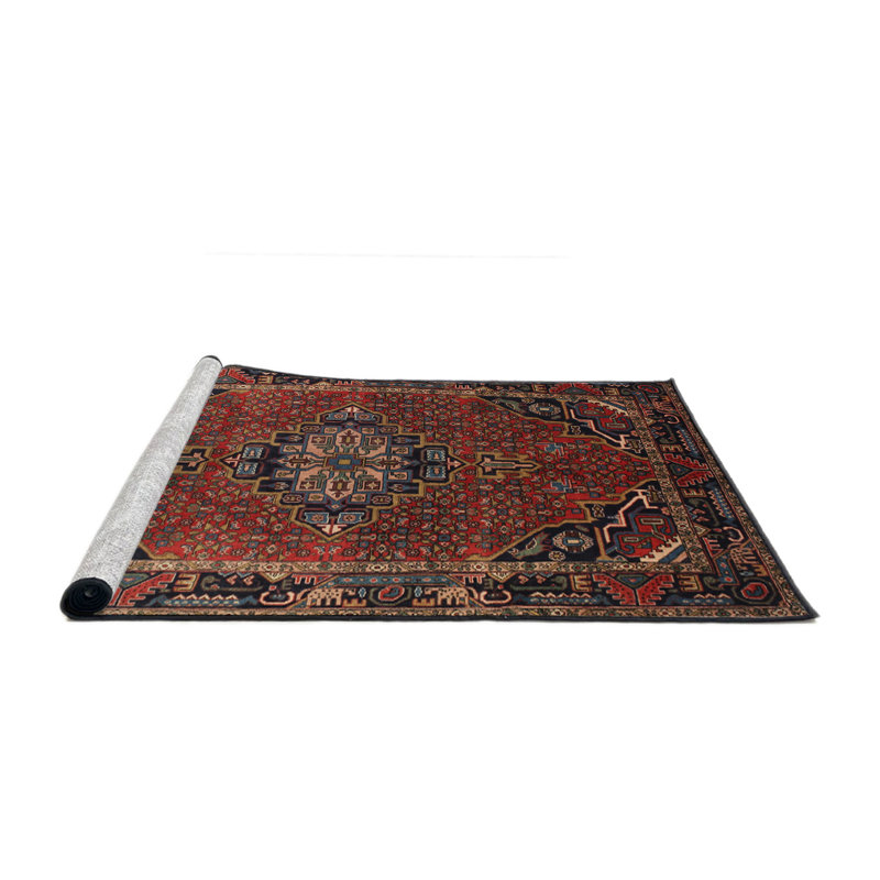 Tapis oriental multicolore tissé à la machine Oriental, Rond 7 pi