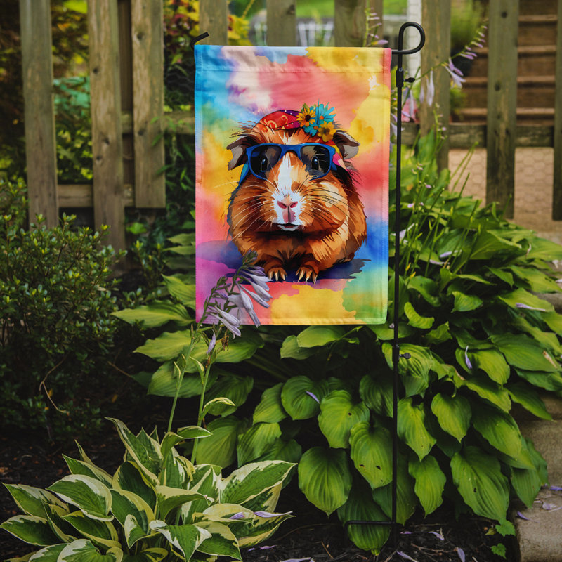 Drapeau de jardin cochon d'Inde hippie