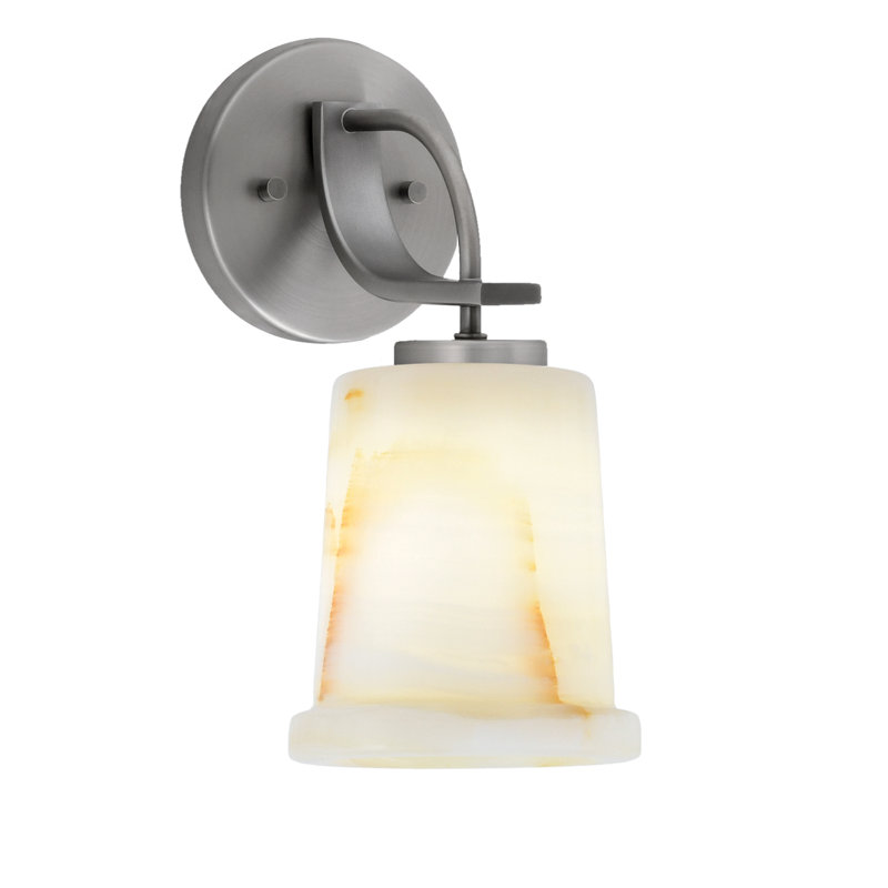 Waldes Wall Sconce, Graphite Finish, 5" Natural Stone Shade