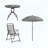 4-Piece Outdoor Dining Set with Umbrella