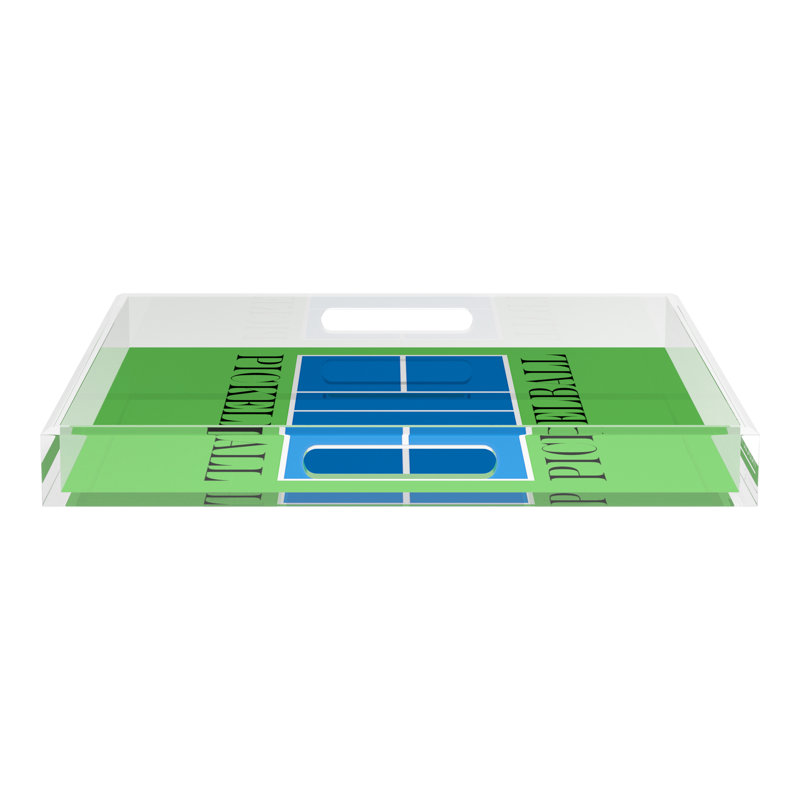 Decorative Tray, 2" H x 18" W x 18" D, Blue/Green