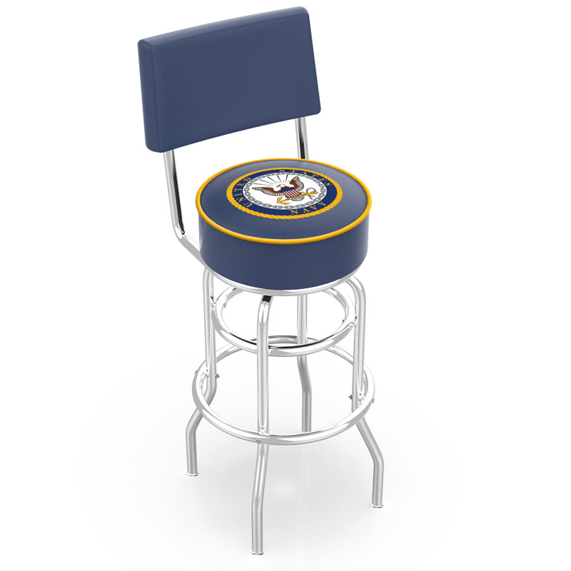 Tabouret tournant 25" avec forces armées américaines, Bleu marine