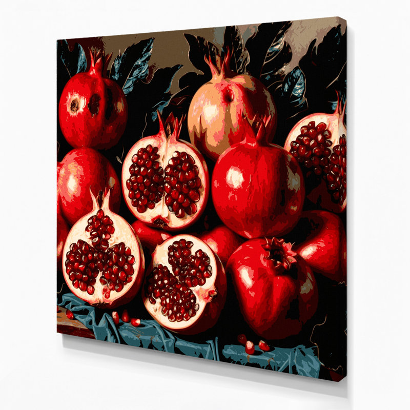 Fruit, grenade, art mural sur toile, H 16 po x l 16 po