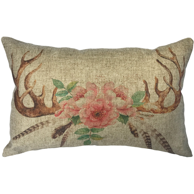 Floral Linen Throw Pillow