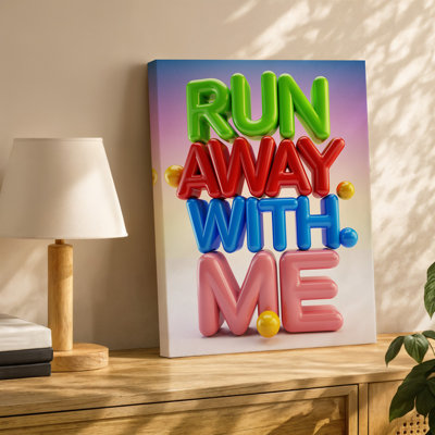 Canvas Create A Vibrant Playful Composition Featuring Oversized Glossy Letters Stacked Wall Art Vertically Each Letter Representing A Canvas Wall Art