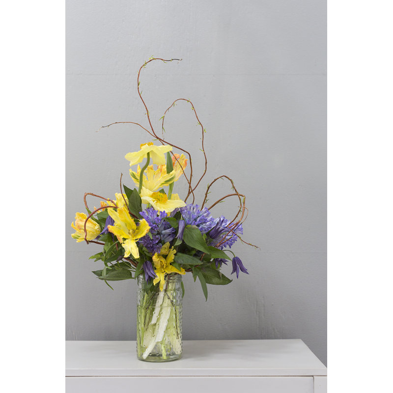 Handmade Glass Table Vase, 9.25" H x 4" W x 4" D