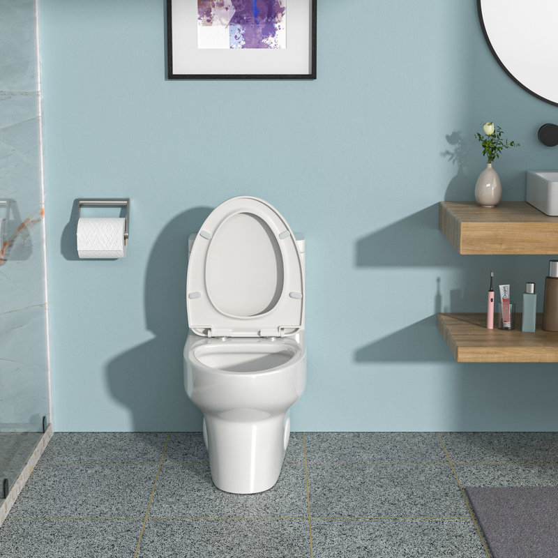 Ceramic One Toilet With Advanced Dual Flush Mechanism & Noiseless Lid High Noise- Seat