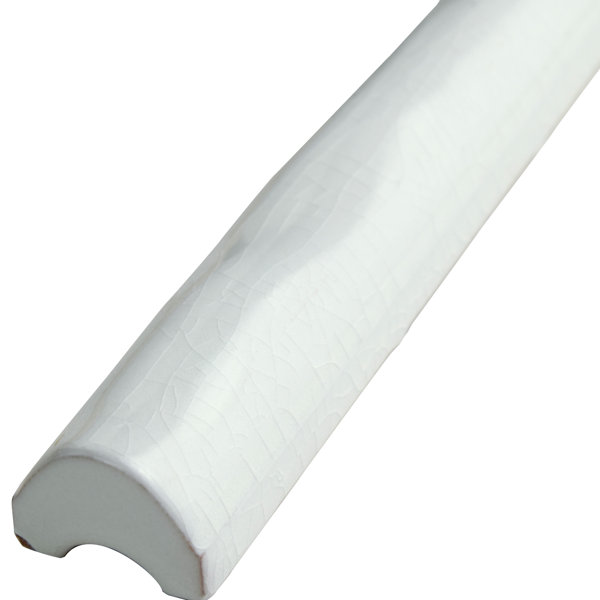 Antic Craquelle 3/4" x 6" Ceramic Mudcap Wall Tile Trim in Gris claro