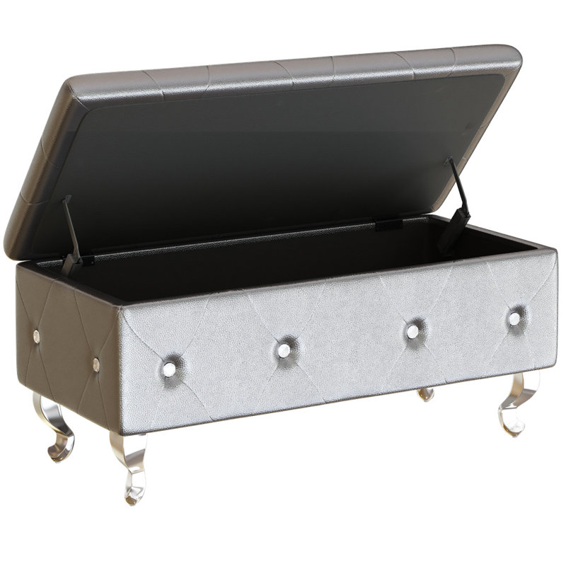 Banc de rangement pour chambre Giebel, Argent