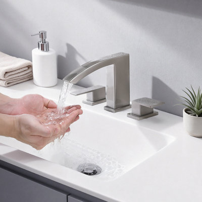 Robinet de lavabo de salle de bain carré noir mat 8 pouces