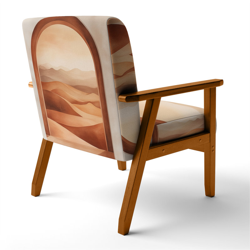 Chaise rembourrée Desert, Brown Square Arms