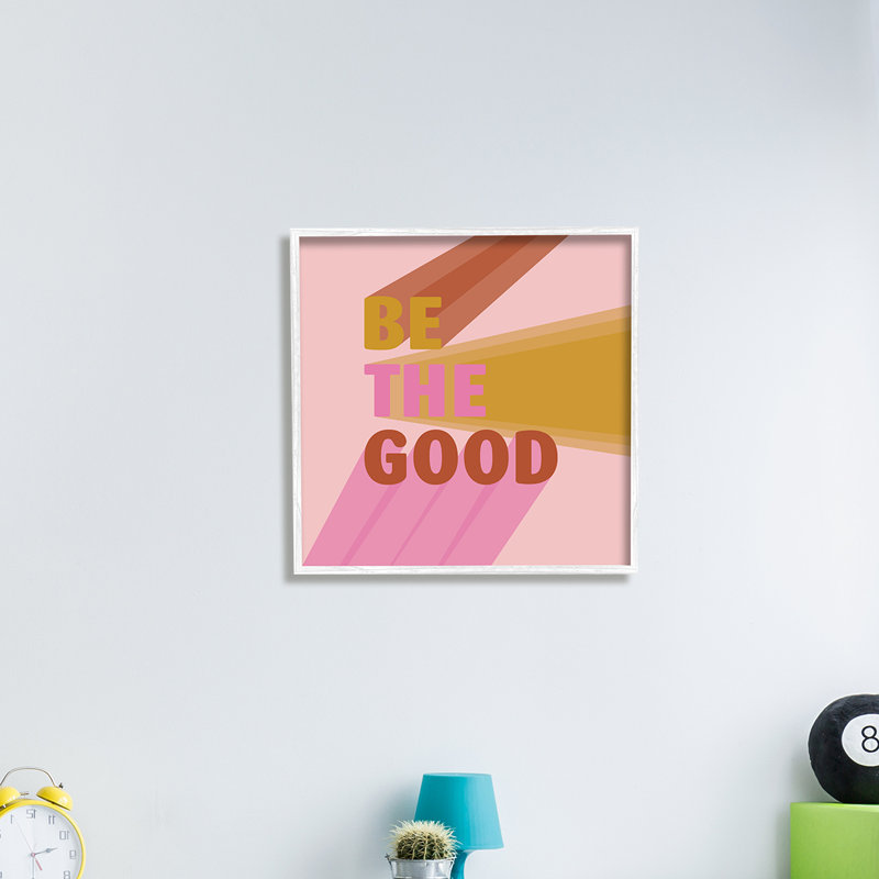 Be The Good Pink and Yellow Geometric Canvas Wall Art