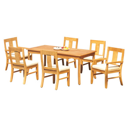 Ensemble repas 7 pièces teck Kevon