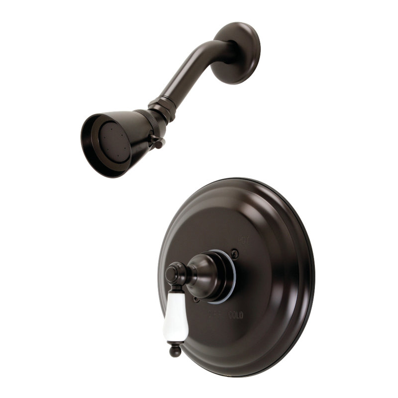 Robinet de douche rétro avec valve brute, Bronze huilé