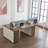 Okeysen 4 Person Benching Workstation, Modular Attachable Office Desks with Power Module & Cable Management