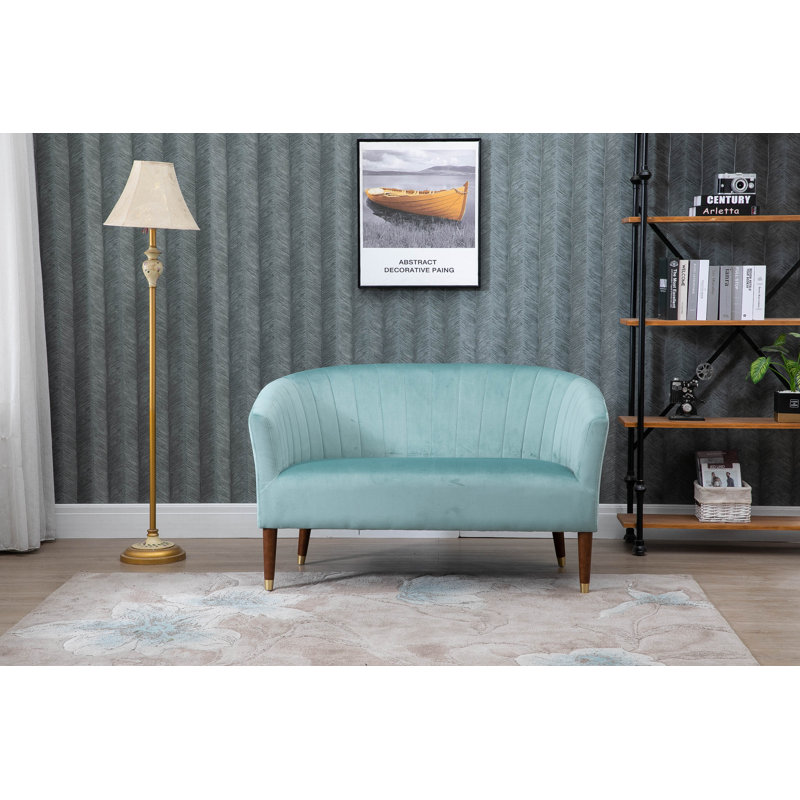 Arthur 2 Seater Velvet Loveseat, Teal