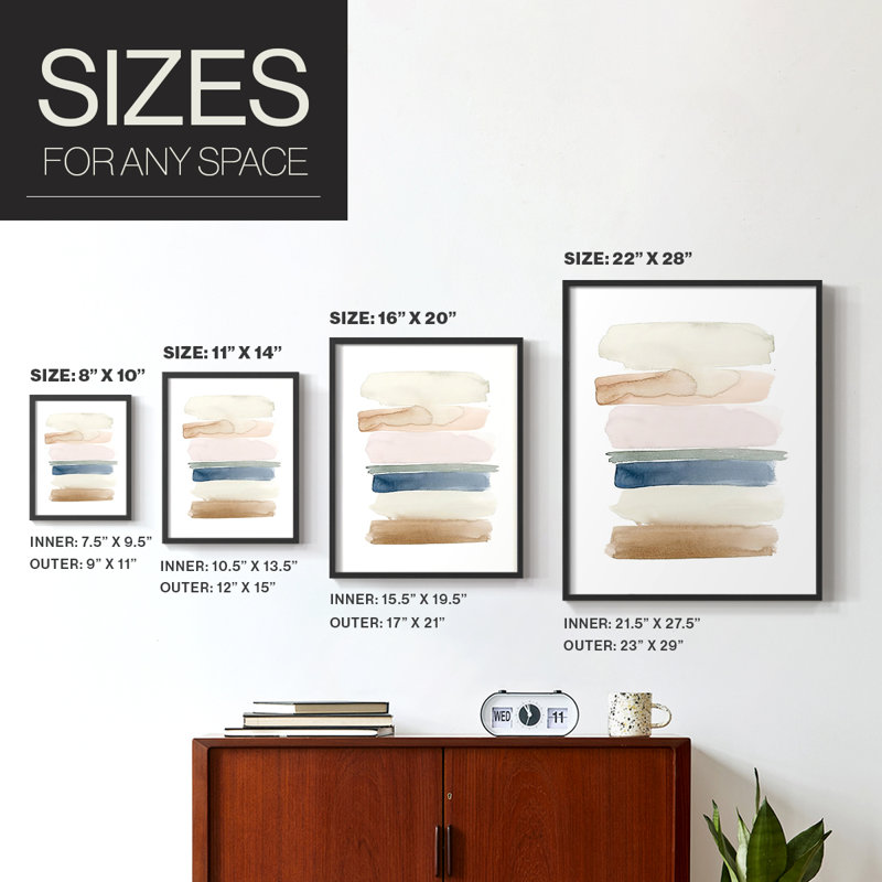 Reproduction encadrée «Faint Swatches I» - bois massif, Noir, H 28 po x l 22 po
