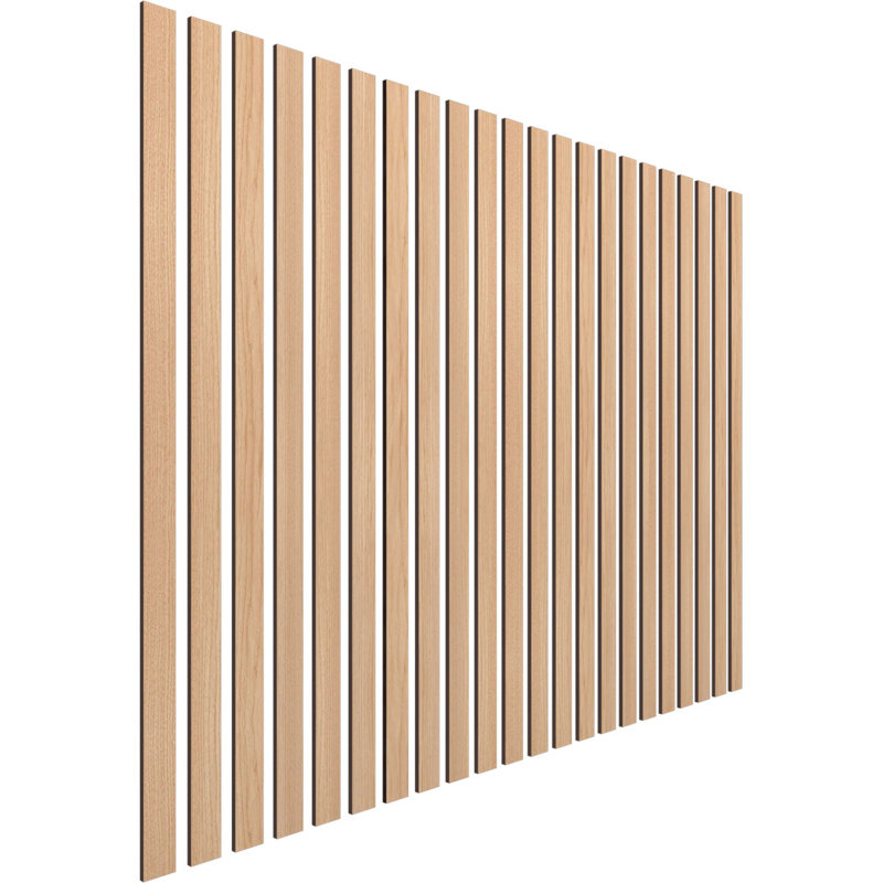 Adjustable Wood Slat Wall Panel Kit, 2"W x 47"H x 0.25"T, Hickory