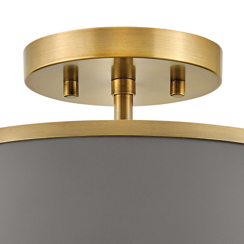 Clarke Medium Semi-Flush Mount, Lacquered Dark Brass, Lacquered Dark Brass