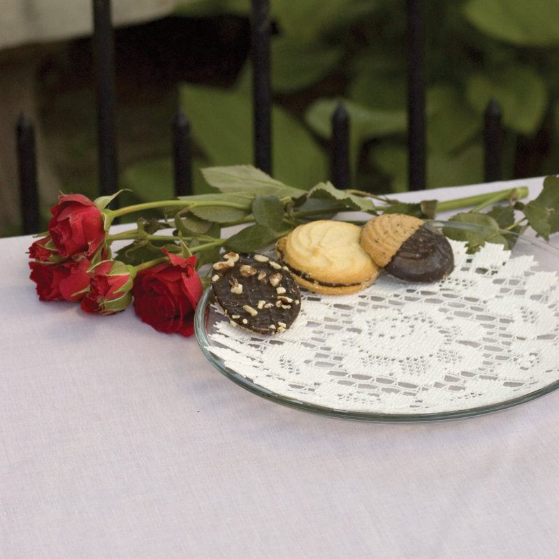 Fausto Floral Round Doily