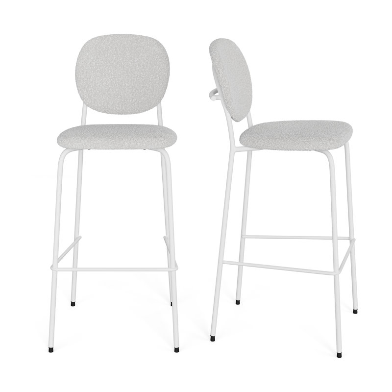 Tabouret de bar et de comptoir Boucle, Tabouret de bar (siège d'une hauteur de 29,50 po), Blanc
