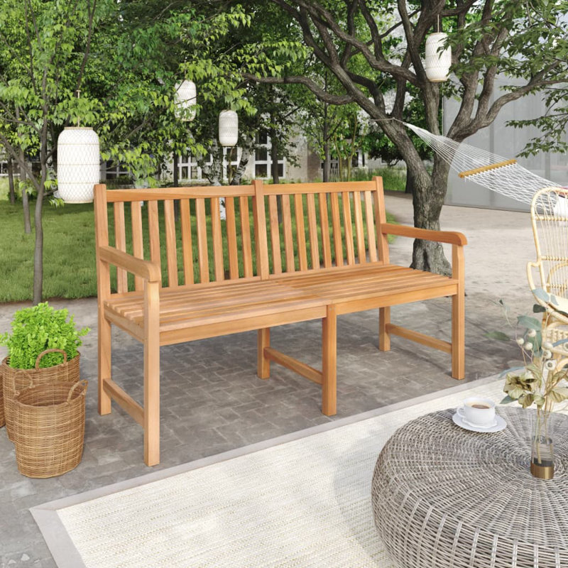 Orkin Solid Wood Teak Outdoor Bench, 90cm H x 150cm W x 60cm D