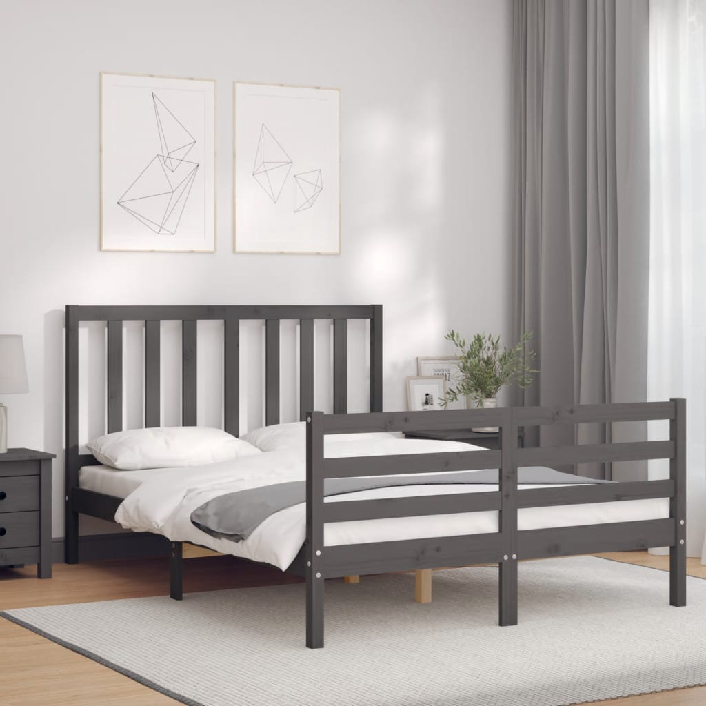 Shawny European Double (140 X 200cm) Solid Wood Bed