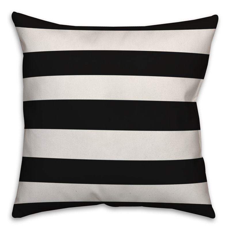 Hello Striped Reversible Throw Pillow, 16" x 16"