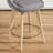 Swivel Upholstered 26.8'' Linen Counter Stool With Solid Wood Frame-1044971557