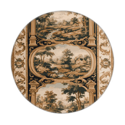 French Brown Indoor and Outdoor Area Rug