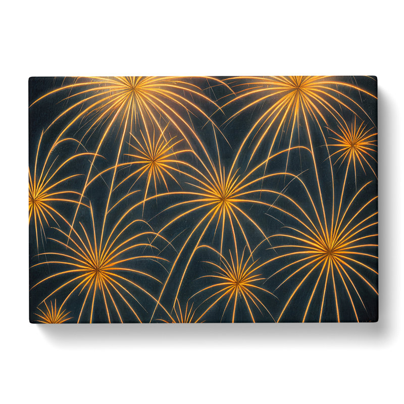 Beaming Fireworks - Wrapped Canvas Print, 35cm H x 50cm W x 3cm D