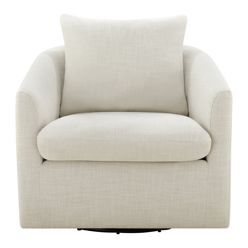 Fauteuil d'appoint pivotant rembourré Menta, Lin Performance Effie
