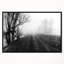 «Black and White Misty Landscape Panorama», reproduction de photo sur toile tendue encadrée-26686474