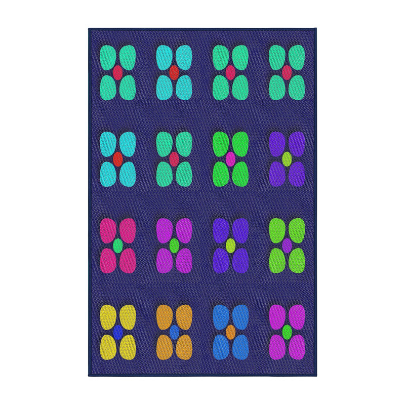 Tapis mauve/bleu à tisser électrique, Rectangle 2 pi x 3 pi