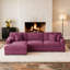Canapé modulaire rembourré 3 pièces en velours côtelé-L-500320507-500320487