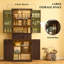 Armoire de rangement de style moderne, armoire de cuisine à DEL avec tablettes de porte-1441250676