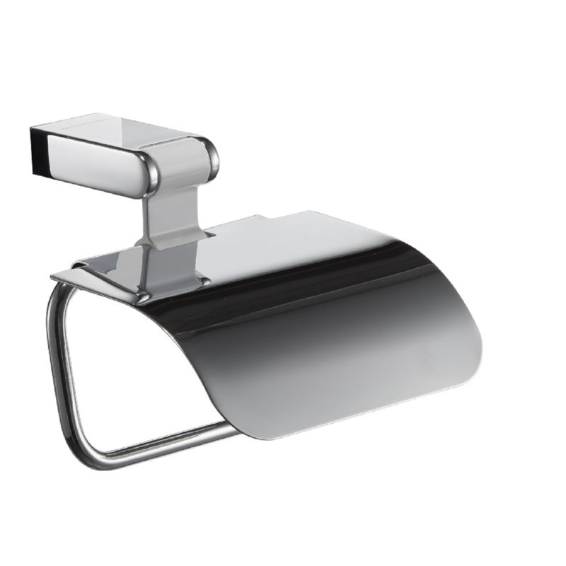 Porte-papier hygiénique avec couvercle Iris Chrome-blanc