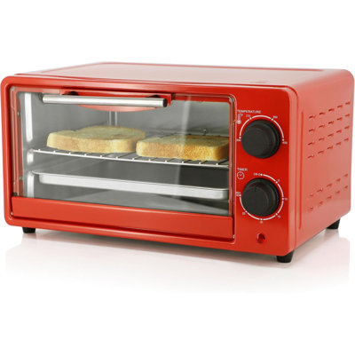 9.5 Quart Compact Toaster Oven, Electric Countertop Oven With Temperature Control, Bake & Toast Functions, Space Saving Design