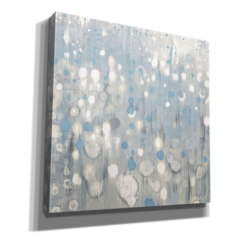 "Epic Graffiti" Rain Abstract 6 Blue "par Danhui Nai, art mural sur toile, H 12 po x l 12 po