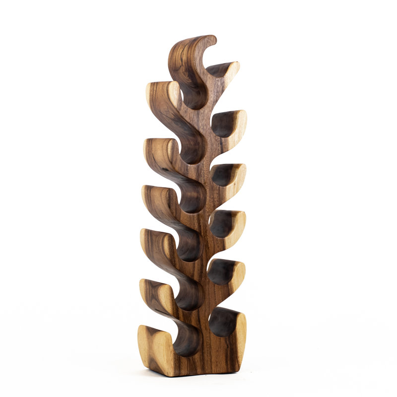 Burruss Solid Wood Tabletop Wine Bottle Rack Brown