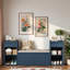 Banc de rangement avec coussin, compartiments, tiroirs et tablettes ouvertes-944244654