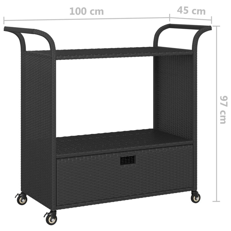 Serving Cart, Black, Black