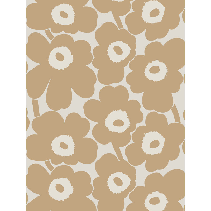 Unikko Floral Paper/Non-Woven Wallpaper Roll, Sand