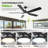 60 Inch Modern Ceiling Fan With Light And Remote, 5 Double-side Blades [black], Quiet Reversible Dc Motor, 6 Speed, 3 Color Temperature, Large Airflow Indoor/covered Outdoor Ceiling Fan For Living Room, Bedroom, Patios, Porch, Gazebo