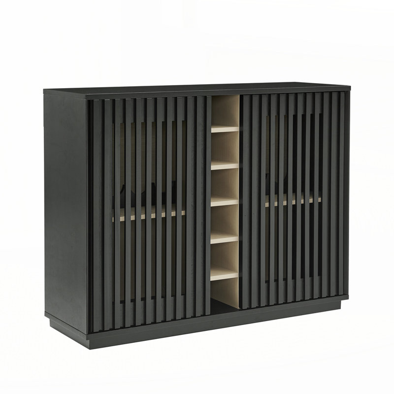 Buffet avec porte-verres Ã  vin et casier Ã  bouteilles, Black