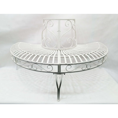  Metal Semi-Circle Tree-Wrap Bench